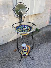 Lavabo con specchiera - ceramica artigianale