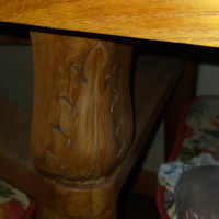 Tavolo legno con piano in vetro