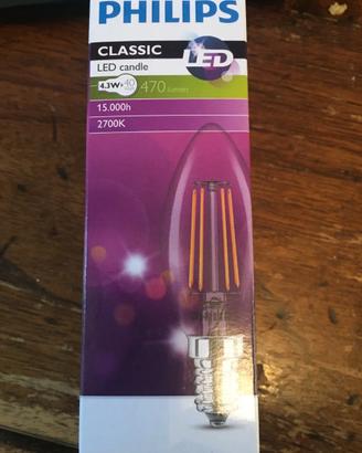 PHILIPS LED FILAMENT CANDLE E14 4.3W 2700K