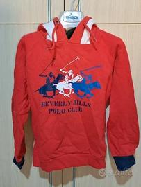 Felpa rossa con cappuccio bambino 7 anni Polo Clu