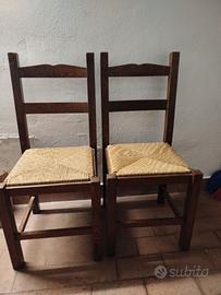 SEDIE IN LEGNO CON IMPAGLIATURA