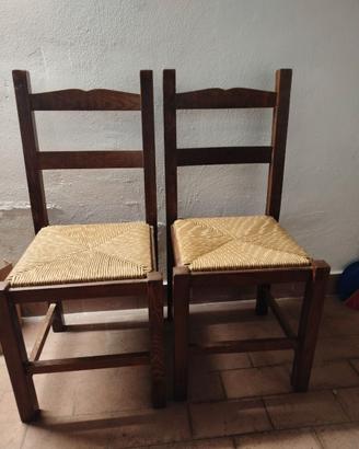 SEDIE IN LEGNO CON IMPAGLIATURA