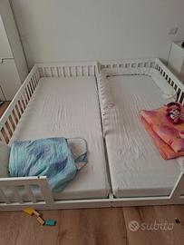letto doppio legno  colore bianco no matterassi