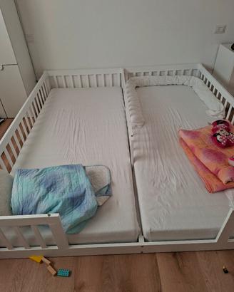 letto doppio legno  colore bianco no matterassi