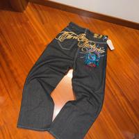 Jeans baggy con brillanti