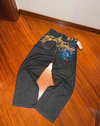 Jeans baggy con brillanti