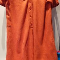 Lacoste mini abito arancio in puro Lino 