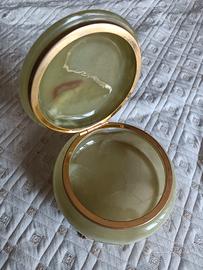Splendida scatola portagioie in onice ed ottone
