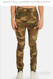 👖 R13 JEANS ORIGINAL MIMETICO UOMO SKINNY 30/44