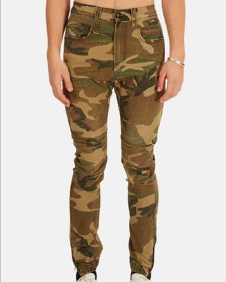 👖R13 JEANS ORIGINAL MIMETICO UOMO SKINNY 30/44