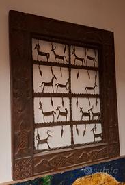 Finestra Tribale Dogon (Mali) Legno eFerro Battuto