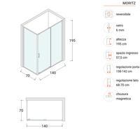 Box doccia 70x140 angolare