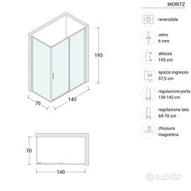 Box doccia 70x140 angolare