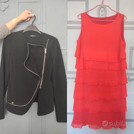 Abito midi elegante con balze + giacca elegante 