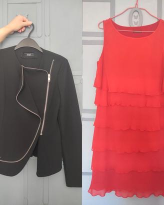 Abito midi elegante con balze + giacca elegante 
