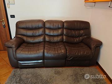 Divano 3 posti in vera pelle