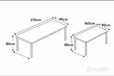 Tavolo colore wengè allungabile fino a 8-10 person