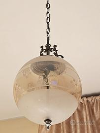 Lampadari vintage in ottone e vetro