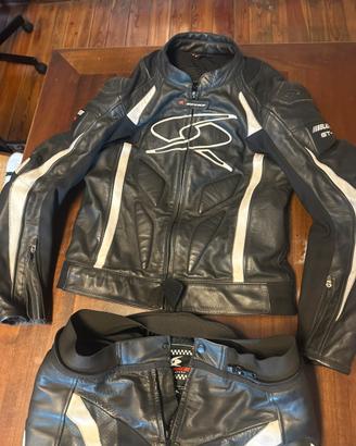 Tuta moto divisibile in pelle spyke