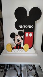 Numero uno compleanno in polistirolo,tema Topolino