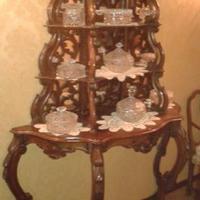 Consolle etagere luigi filippo in noce autentica