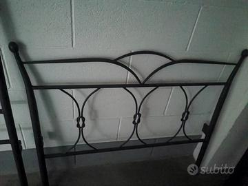 Letto singolo ferro battuto con doghe e materasso