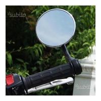 Specchio far bar end dx o sx tondo nero e cromato
