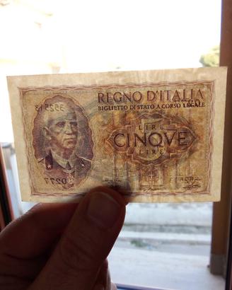 Biglietto di stato 5 lire Regno 