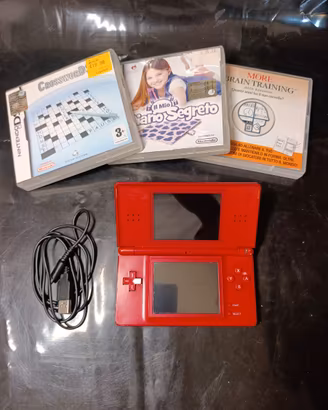 nintendo ds lite rosso + 3 giochi completi