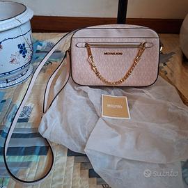 borsa Michael Kors a tracolla rosa catena oro logo