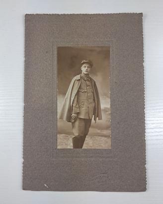 WW1 Foto d'epoca militare uniforme su cartoncino