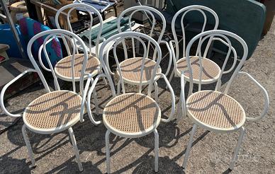 Sedie in metallo bianche n 6