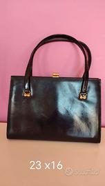 Borsa nera in pelle lucida