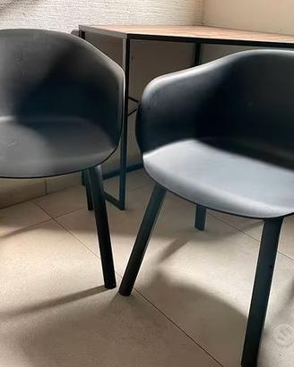 Coppia sedie nere con braccioli prezzo per 2