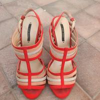 Sandalo aperto con tacco Rosso, Zara Basic