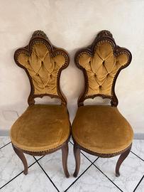 Coppia Poltrone Vintage Velluto Dorato
