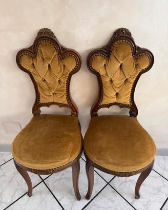 Coppia Poltrone Vintage Velluto Dorato