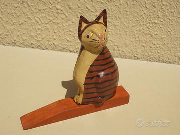 Ferma porta a gatto in legno