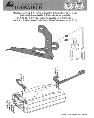 SET MONTAGGIO CASSETTA ATTREZZI TOURATECH BMW 1250
