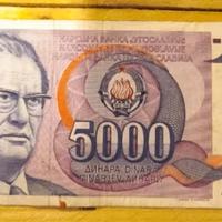 Banconota da 5000 Dinara della Jugoslavia