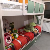 Letto con soppalco modello bit frassino come nuovo