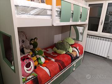 Letto con soppalco modello bit frassino come nuovo