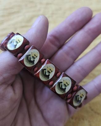 Bracciale devozionale in legno San Padre Pio elast