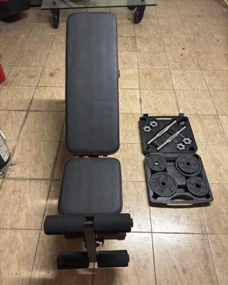 Panca + manubri kit 20kg