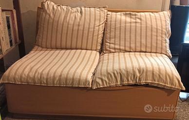 Divano letto sfoderabile cuscini in piuma
