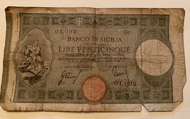 Bancomota lire venticinque banco di sicilia