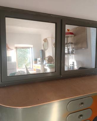 Mobile doppio lavello bagno specchio vintage raro