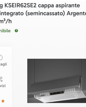 Capoa aspirante Smeg  semiintegrata argento