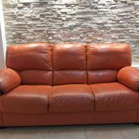 Divani pelle arancione