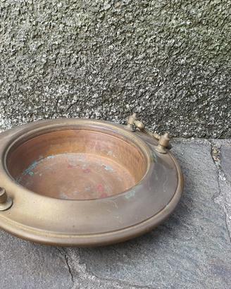Antico braciere in ottone e rame - Fine '800